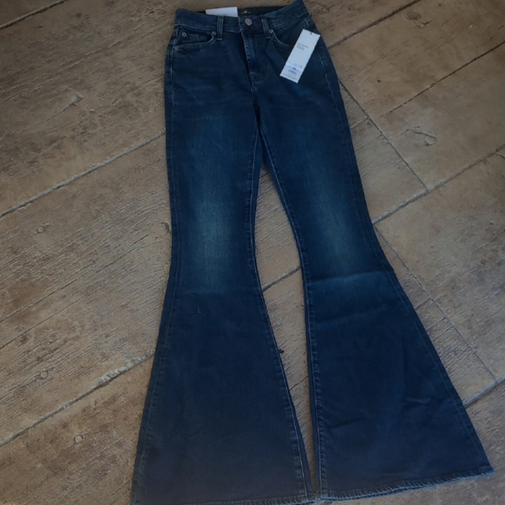 7 For All Mankind Dark Blue Flare Jeans